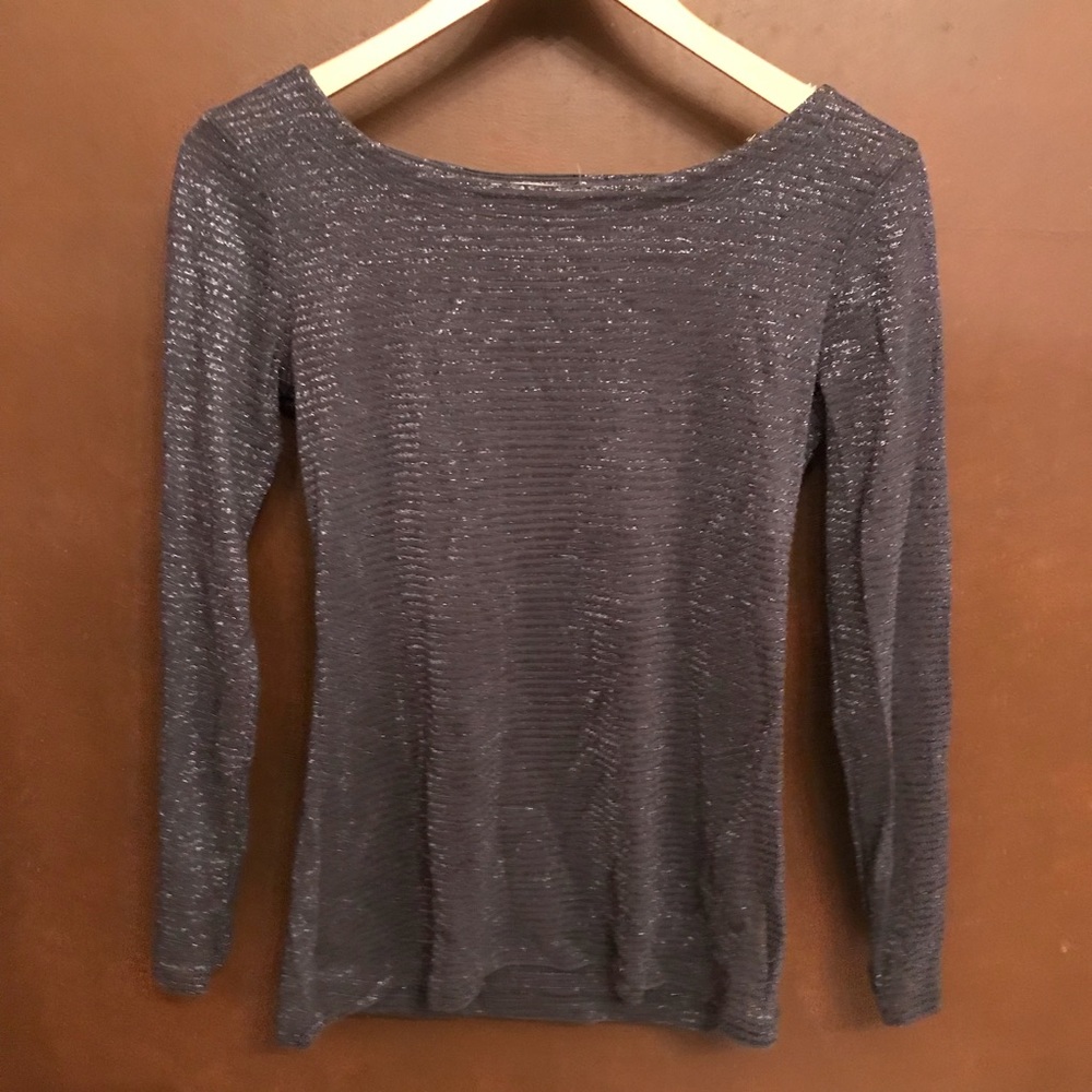 BR Shimmer Silver Stripe Boatneck Tee